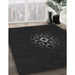 Patterned Black Rug in Family Room, pat219gry