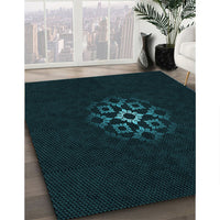 Patterned Black Rug, pat219lblu