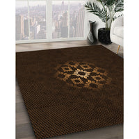 Patterned Red Brown Rug, pat219org