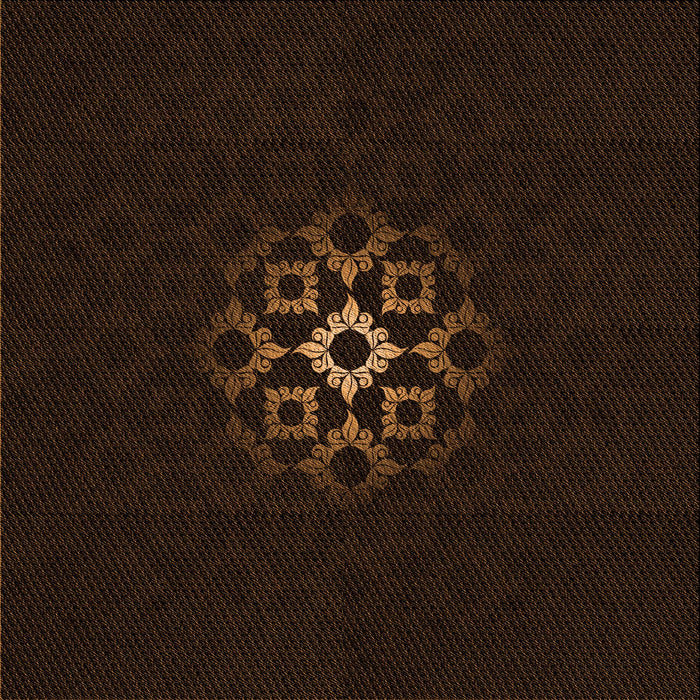 Round Patterned Red Brown Rug, pat219org