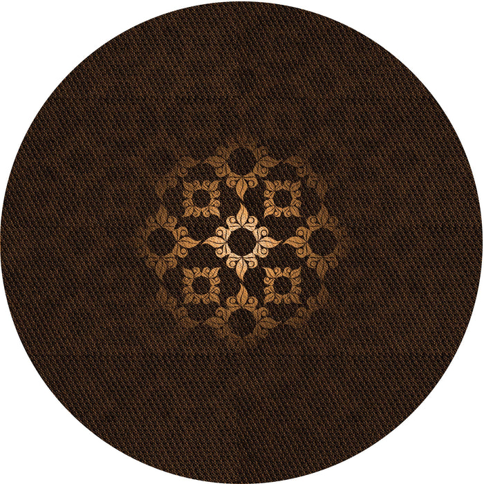Square Patterned Red Brown Rug, pat219org