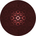 Square Patterned Chocolate Brown Rug, pat219rd