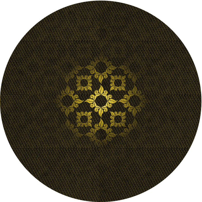 Square Patterned Black Rug, pat219yw