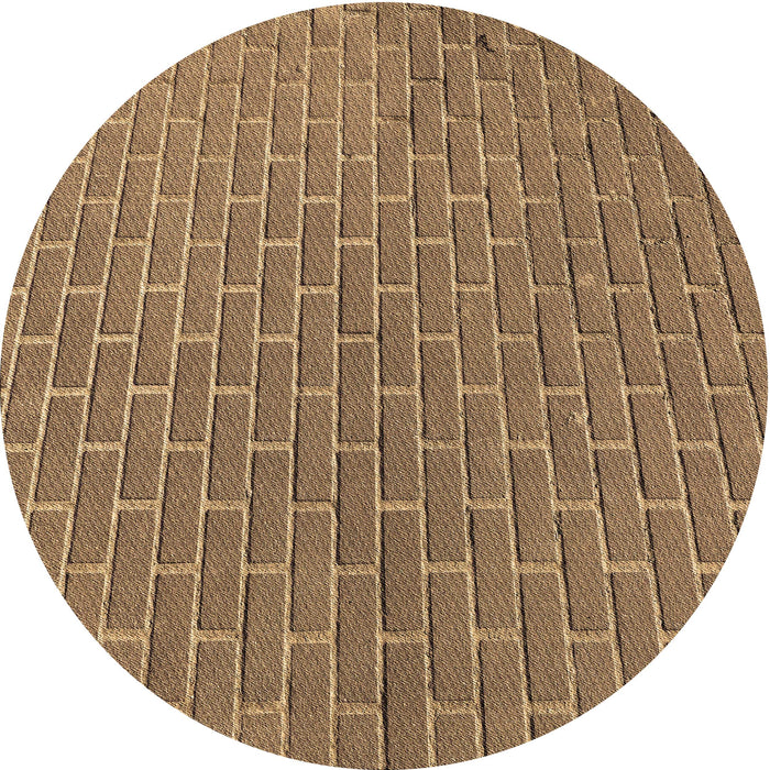 Square Patterned Saddle Brown Rug, pat2190brn