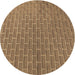 Square Patterned Saddle Brown Rug, pat2190brn