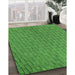 Patterned Green Rug in Family Room, pat2190grn