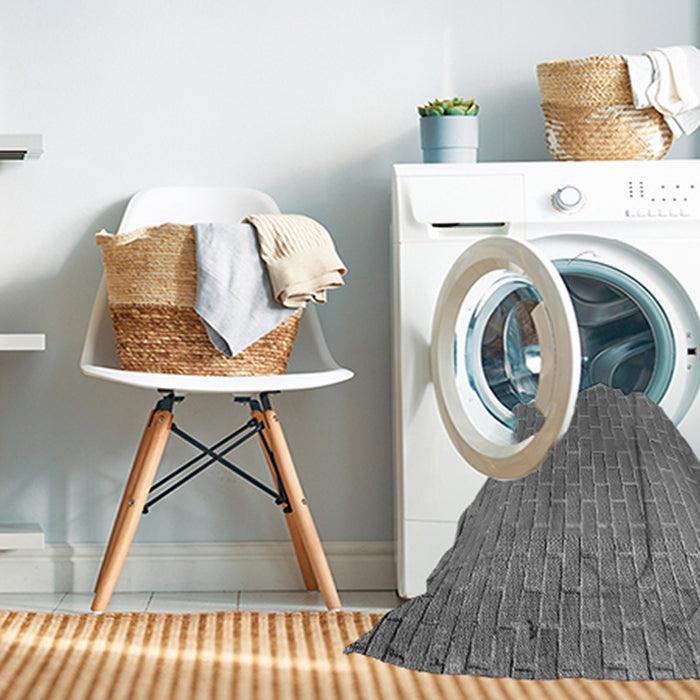 Machine Washable Transitional Carbon Gray Rug in a Washing Machine, wshpat2190gry