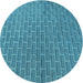 Square Patterned Blue Rug, pat2190lblu