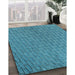 Patterned Blue Rug in Family Room, pat2190lblu