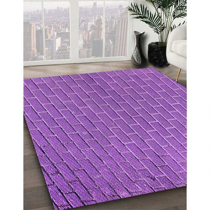 Machine Washable Transitional Purple Rug in a Family Room, wshpat2190pur