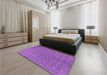 Patterned Purple Rug in a Bedroom, pat2190pur