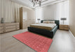 Patterned Red Rug in a Bedroom, pat2190rd