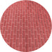 Square Patterned Red Rug, pat2190rd