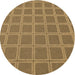 Square Patterned Saddle Brown Rug, pat2191brn