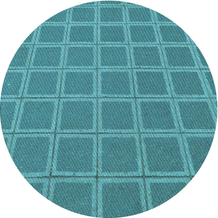 Square Patterned Dark Cyan Green Rug, pat2191lblu