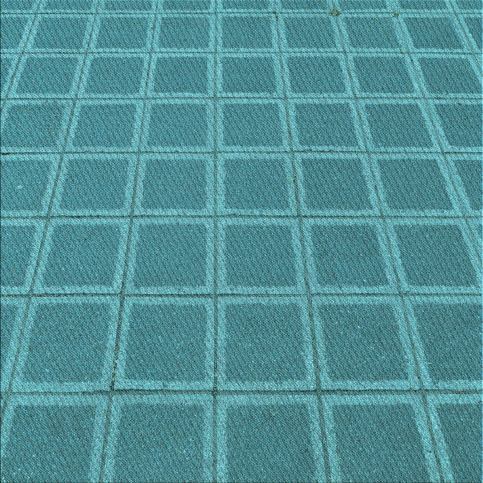 Round Patterned Dark Cyan Green Rug, pat2191lblu