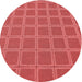 Square Patterned Red Rug, pat2191rd