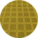 Square Patterned Yellow Rug, pat2191yw