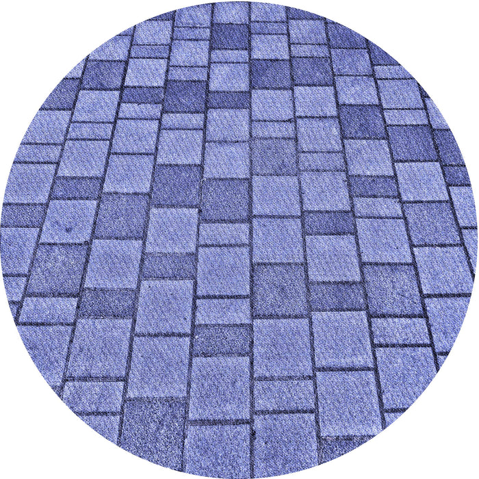 Square Patterned Denim Blue Rug, pat2193blu