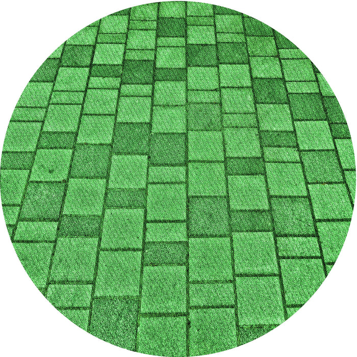Square Patterned Neon Green Rug, pat2193grn