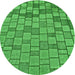 Square Patterned Neon Green Rug, pat2193grn