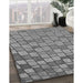 Machine Washable Transitional Carbon Gray Rug in a Family Room, wshpat2193gry