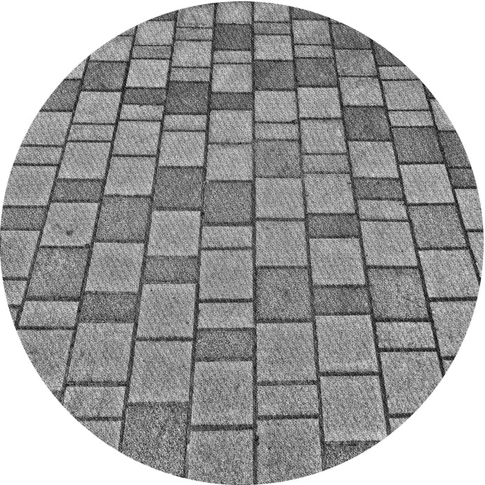 Square Patterned Carbon Gray Rug, pat2193gry