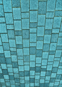 Machine Washable Transitional Dark Cyan Green Rug, wshpat2193lblu