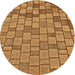 Square Patterned Mahogany Brown Rug, pat2193org