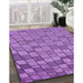 Patterned Violet Purple Rug in Family Room, pat2193pur