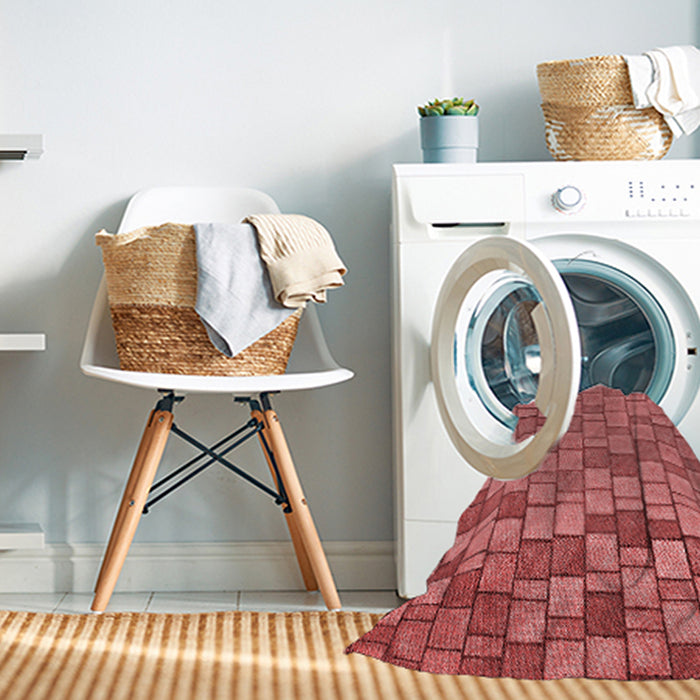Machine Washable Transitional Red Rug in a Washing Machine, wshpat2193rd