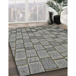 Patterned Gray Novelty Rug in Family Room, pat2193