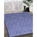 Patterned Sky Blue Rug in Family Room, pat2194blu
