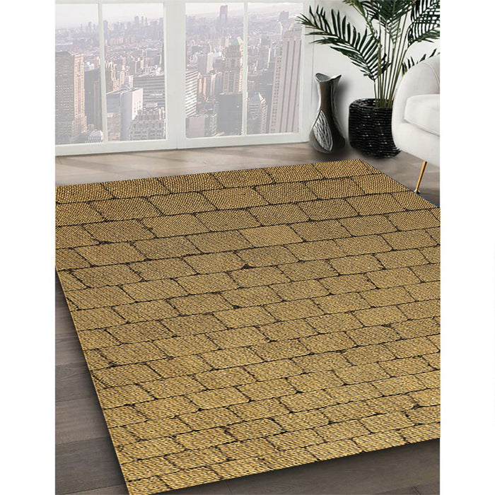 Machine Washable Transitional Saddle Brown Rug in a Family Room, wshpat2194brn