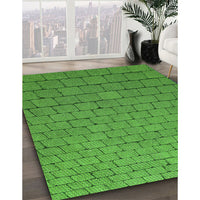 Patterned Green Rug, pat2194grn