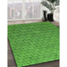 Patterned Green Rug in Family Room, pat2194grn