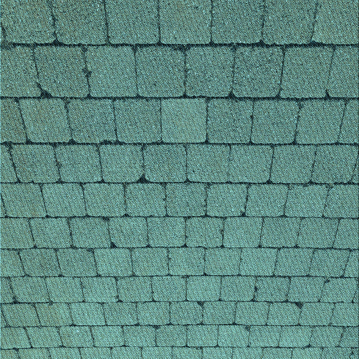 Patterned Deep-Sea Green Rug, pat2194lblu