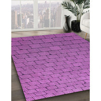 Patterned Dark Orchid Purple Rug, pat2194pur