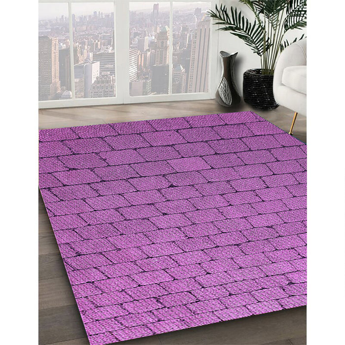 Machine Washable Transitional Dark Orchid Purple Rug in a Family Room, wshpat2194pur