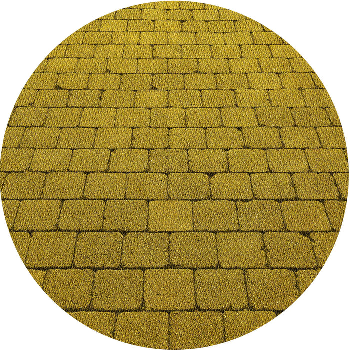 Square Patterned Yellow Rug, pat2194yw