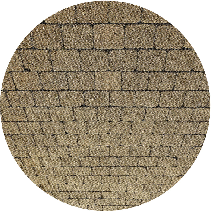 Sideview of Patterned Brownish Green Novelty Rug, pat2194