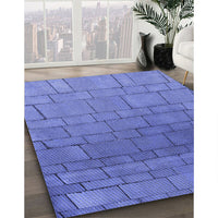 Patterned Sky Blue Rug, pat2195blu