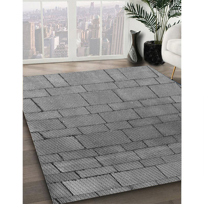 Patterned Ash Gray Rug in Family Room, pat2195gry