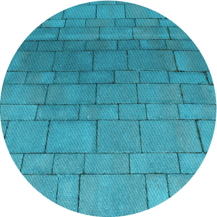 Square Patterned Bright Turquoise Blue Rug, pat2195lblu