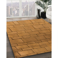 Patterned Mahogany Brown Rug, pat2195org