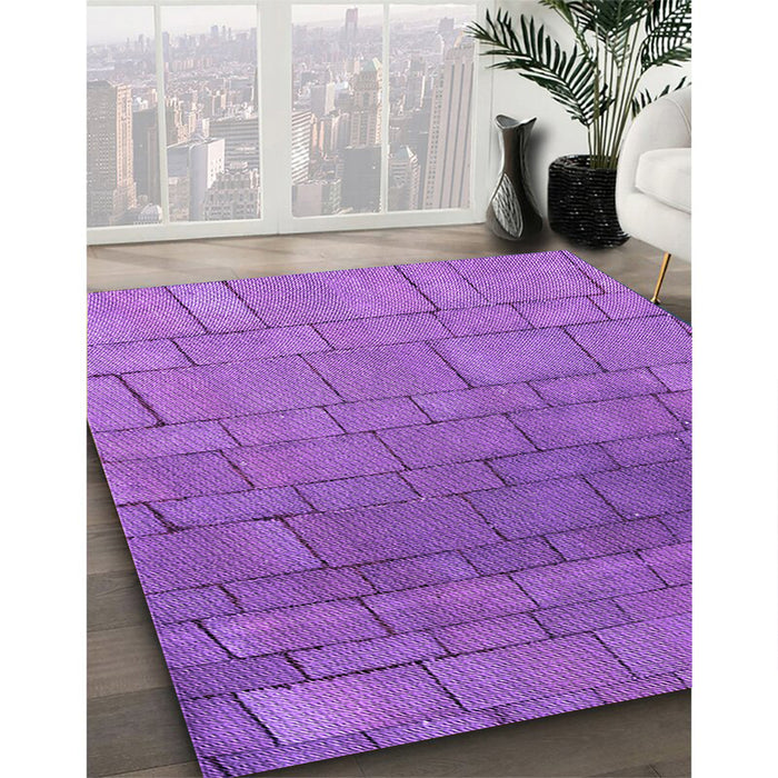 Machine Washable Transitional Purple Rug in a Family Room, wshpat2195pur