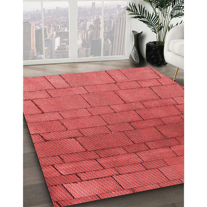 Machine Washable Transitional Red Rug in a Family Room, wshpat2195rd