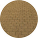 Square Patterned Saddle Brown Rug, pat2196brn