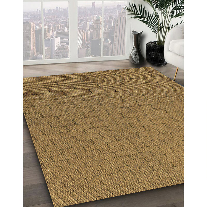 Patterned Saddle Brown Rug in Family Room, pat2196brn