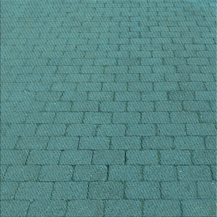 Round Machine Washable Transitional Macaw Blue Green Rug, wshpat2196lblu